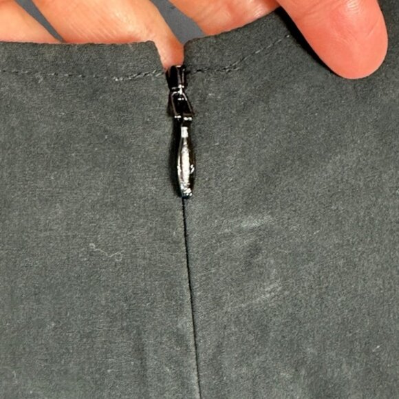 Allsaints Kaili Black Laced Dress Size 2 Shift Minimalist Split 100% Modal Mini - Picture 9 of 14